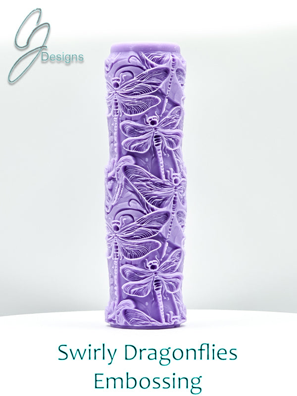 Swirly Dragonflies Intricate Detail Texture Roller