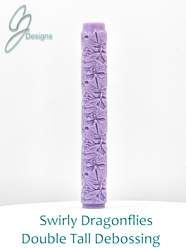 Swirly Dragonflies Intricate Detail Texture Roller