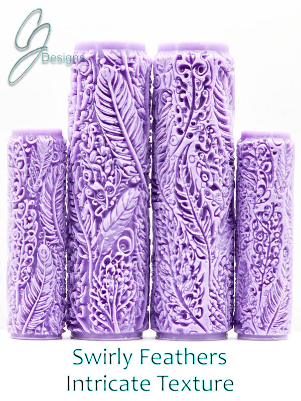 Swirly Feathers Intricate Detail Texture Roller