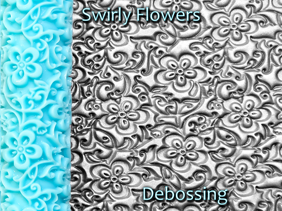Swirly Flowers Flowers Deep Impression Texture Rollers