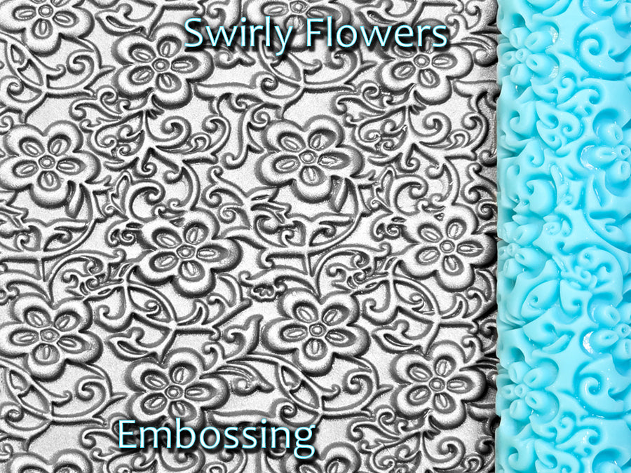 Swirly Flowers Flowers Deep Impression Texture Rollers