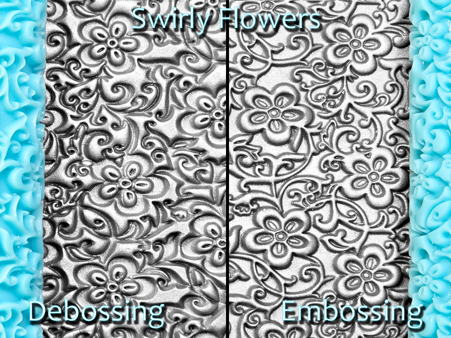 Swirly Flowers Flowers Deep Impression Texture Rollers