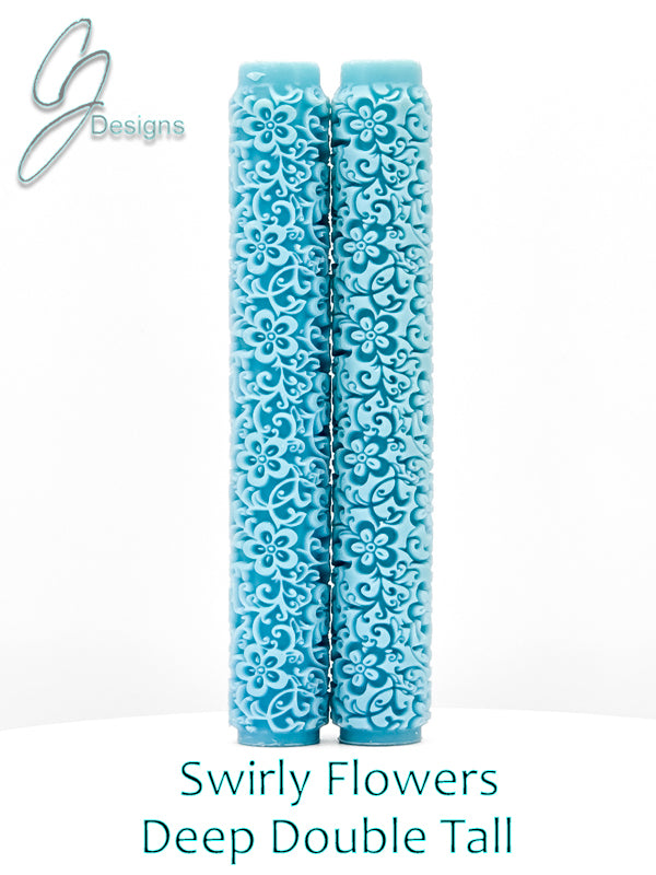 Swirly Flowers Flowers Deep Impression Texture Rollers