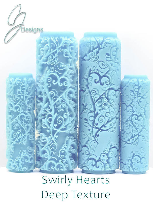 Swirly Hearts Deep Impression Texture Rollers