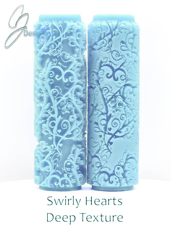 Swirly Hearts Deep Impression Texture Rollers