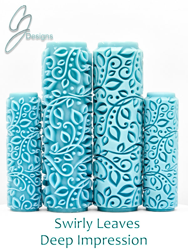 Swirly Leaves Flowers Deep Impression Texture Rollers