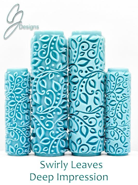 Swirly Leaves Flowers Deep Impression Texture Rollers