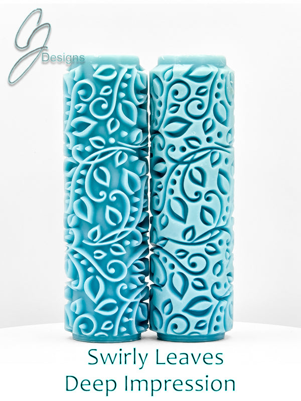 Swirly Leaves Flowers Deep Impression Texture Rollers