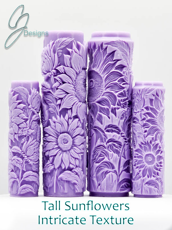Tall Sunflowers Intricate Detail Texture Roller with DoubleTall Option