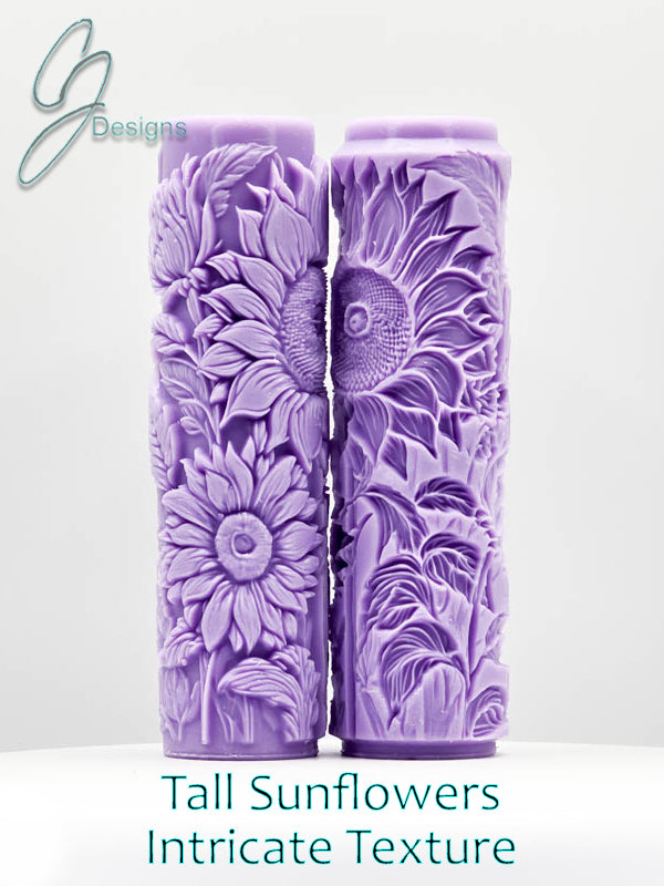Tall Sunflowers Intricate Detail Texture Roller with DoubleTall Option