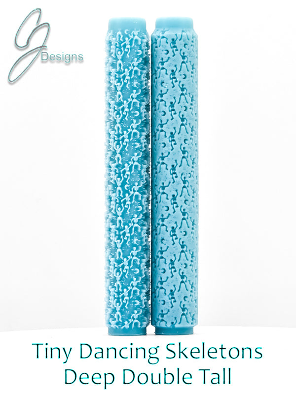 Tiny Dancing Skeletons Deep Impression Texture Roller