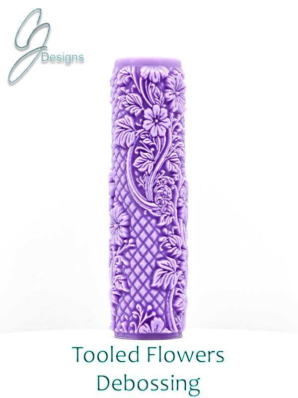 Tooled Flowers Intricate Detail Texture Roller