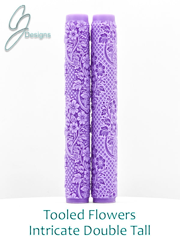 Tooled Flowers Intricate Detail Texture Roller