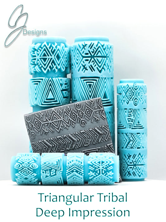 Triangular Tribal Deep Impression Texture Rollers