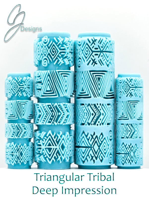 Triangular Tribal Deep Impression Texture Rollers