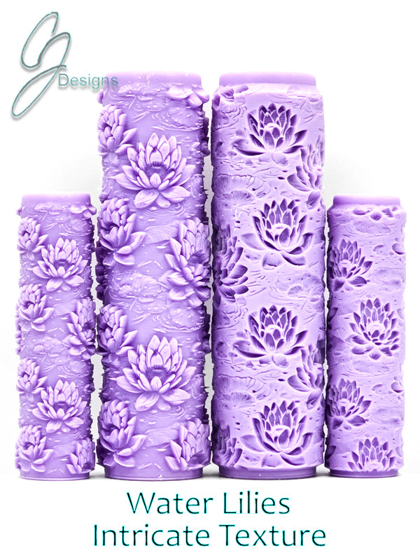 Water Lilies Intricate Detail Texture Roller