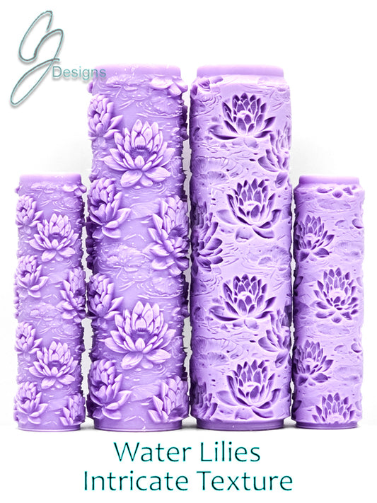 Water Lilies Intricate Detail Texture Roller