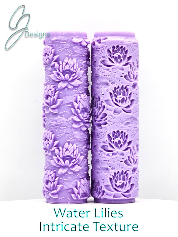Water Lilies Intricate Detail Texture Roller