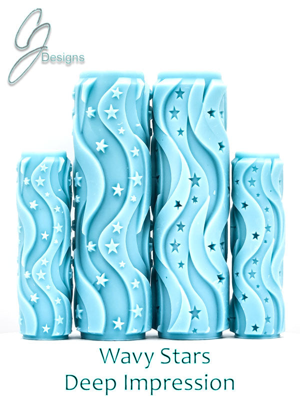 Wavy Stars Deep Impression Texture Roller