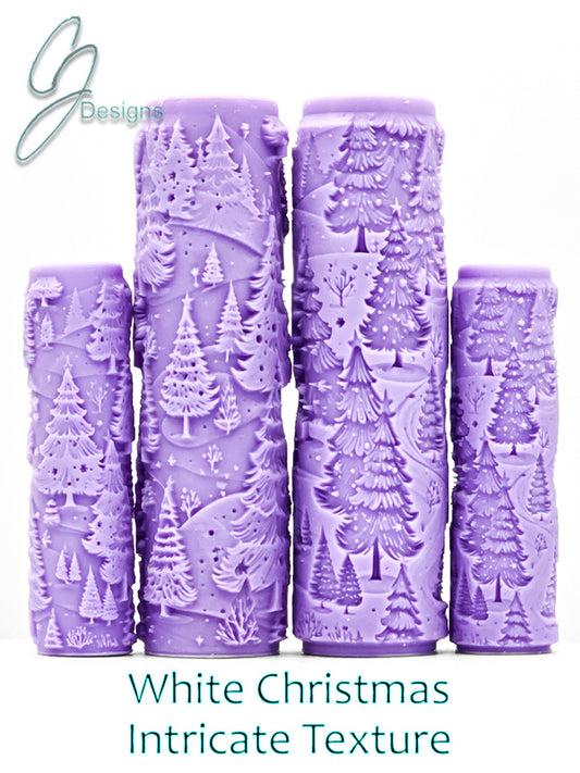 White Christmas Intricate Detail Texture Roller