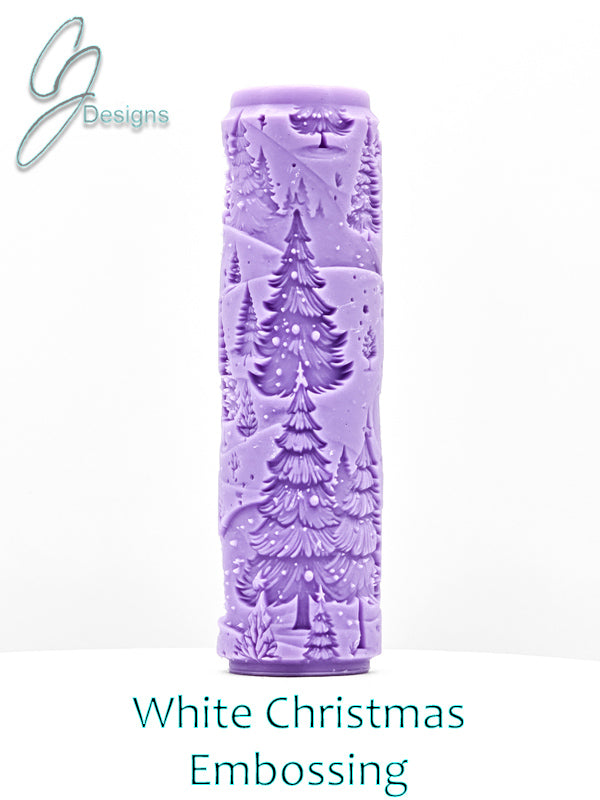 White Christmas Intricate Detail Texture Roller