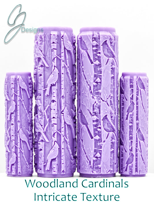 Woodland Cardinals Intricate Detail Texture Roller