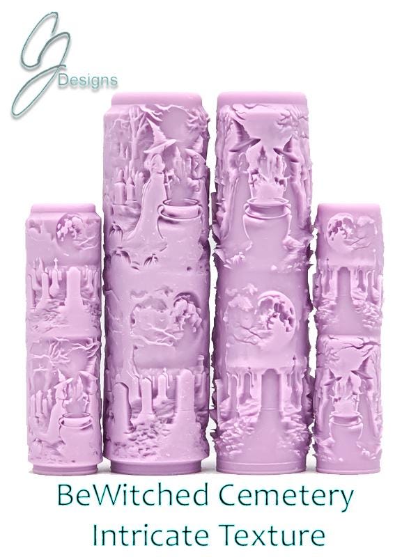 Bewitched Cemetery Halloween Collection Intricate Detail Texture Roller