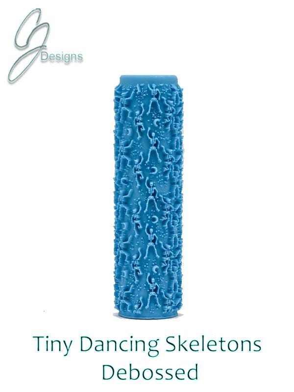 Tiny Dancing Skeletons Deep Impression Texture Roller